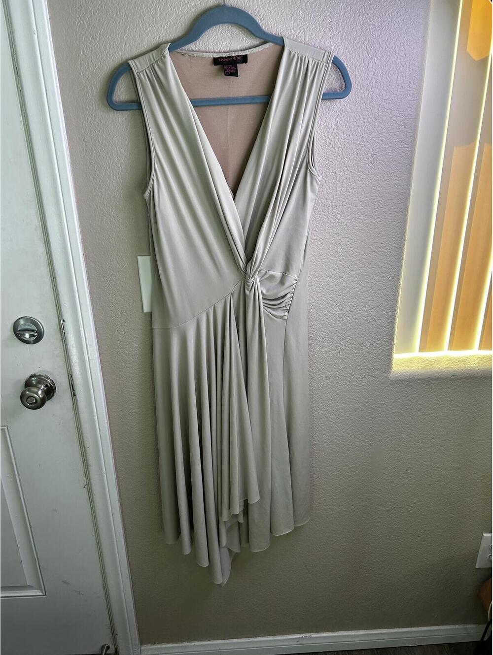 Shape FX Elegant Cream Sleeveless Knot Detail Dress Size L